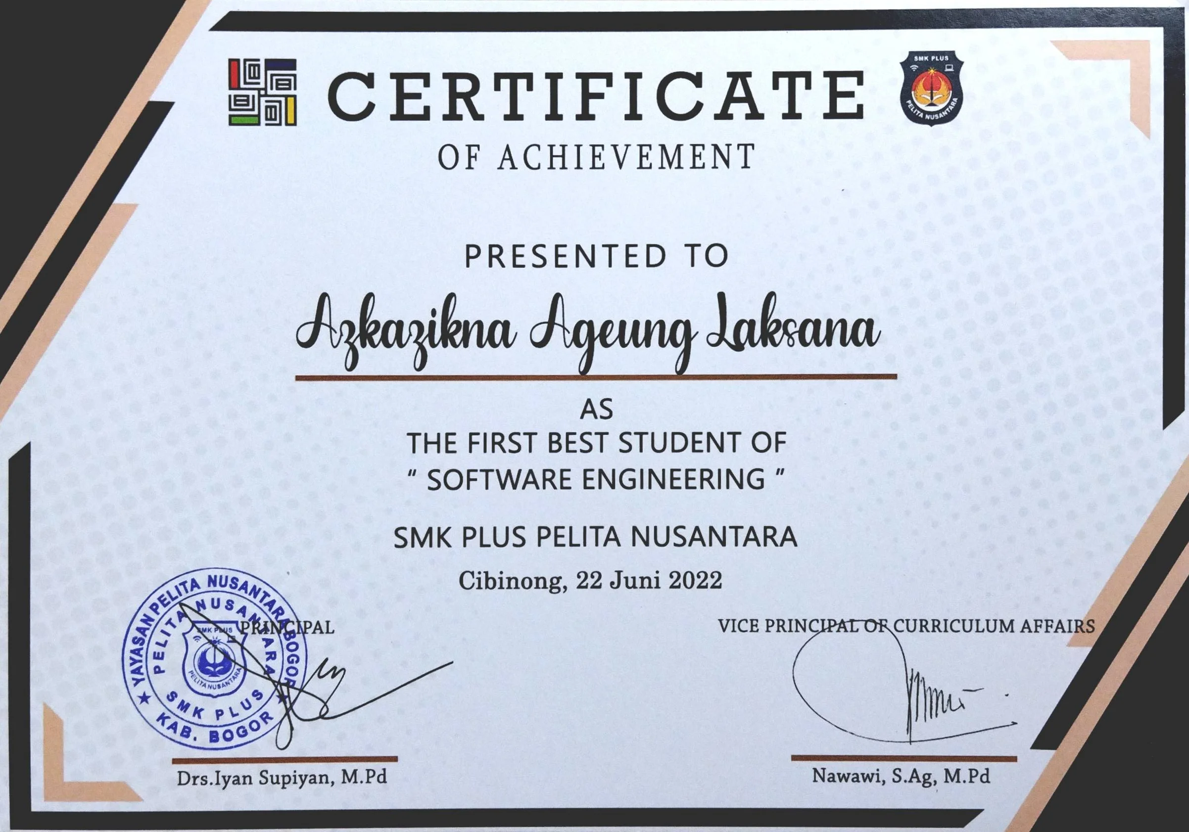 Pelita Nusantara Vocational
                                Highschool Certificate